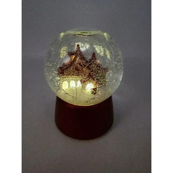 Nordstrom Holiday Christmas Snow Globe 2009  House That Lights Up With Birds - Picture 6 of 8